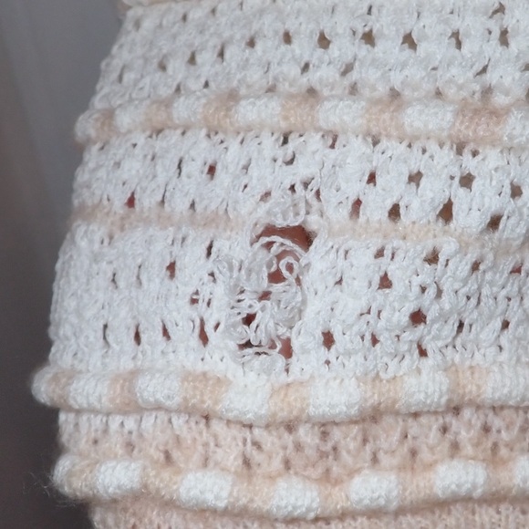 By Anthropologie Open-Stitch Checkered Sweater size S - Picture 12 of 14